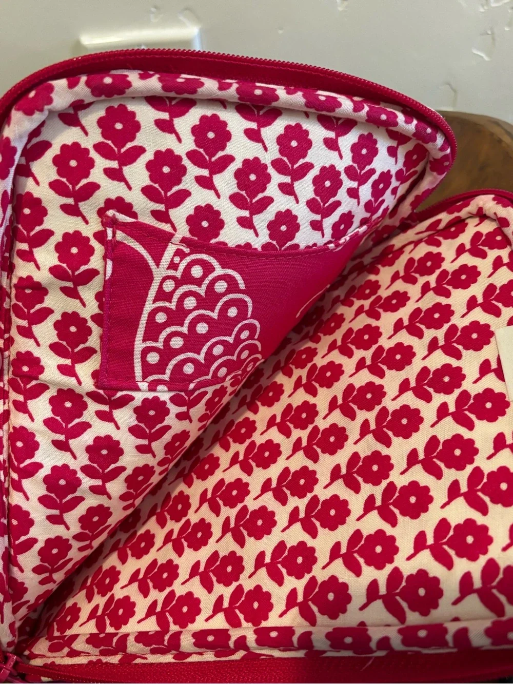 Quilted Pink Floral Print Travel Pouch -Vera Bradley